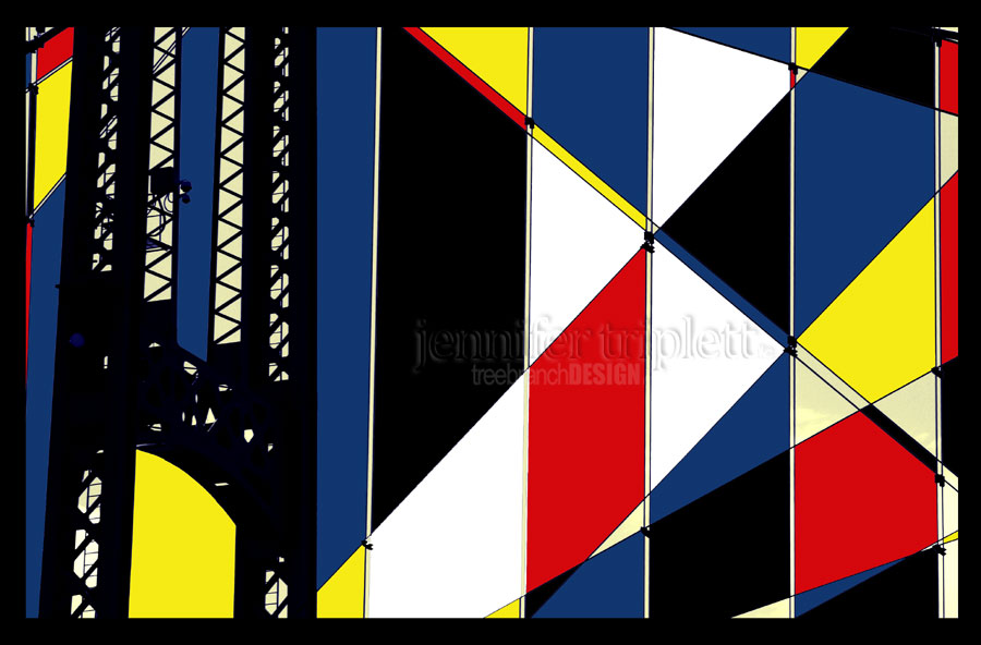 Photo further developed with a Mondrian influence